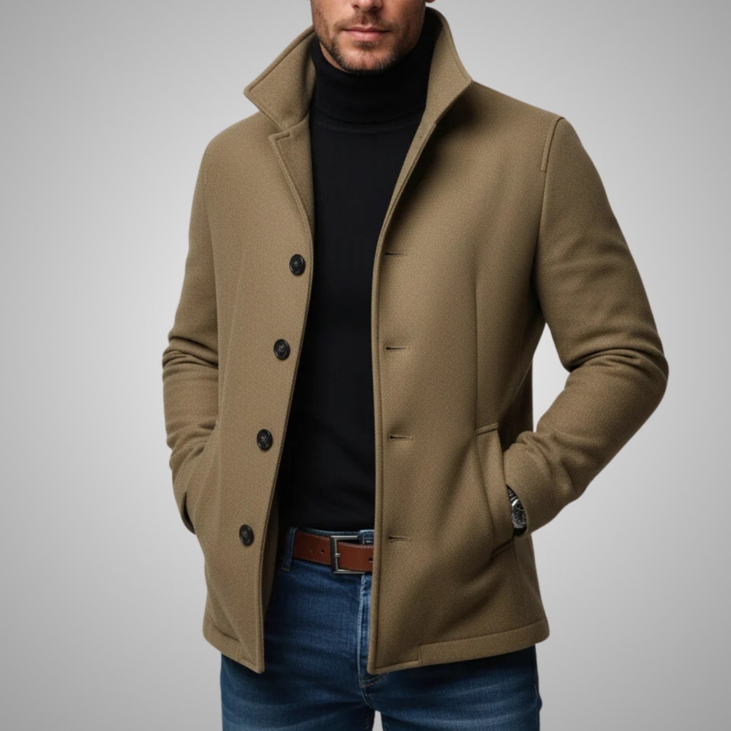 Berk Men’s Wool Jacket – Tailored Premium Wool Blend Coat for Cold Weather