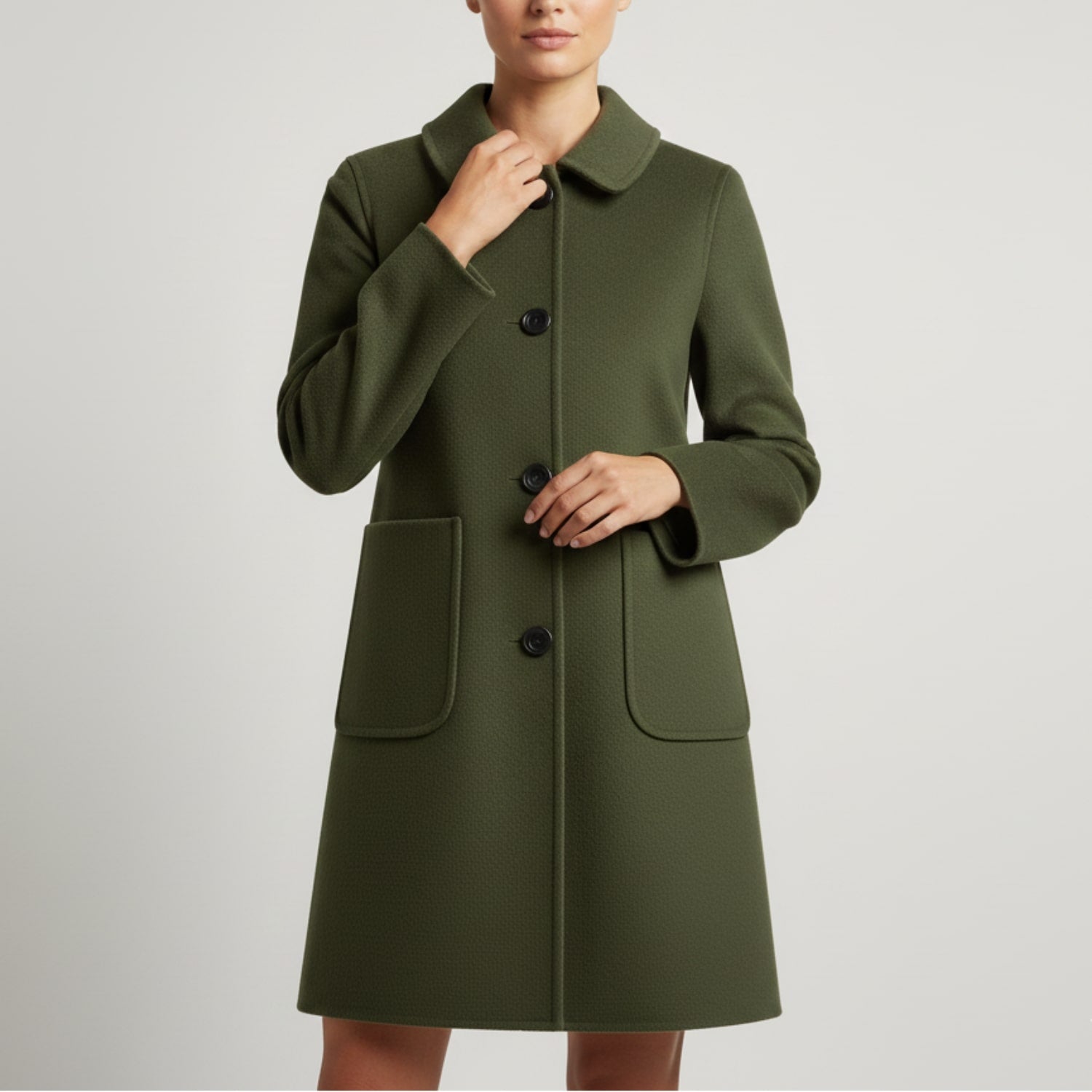 Léonie Women’s Wool Coat – Virgin Wool Overcoat with Tailored Straight Cut