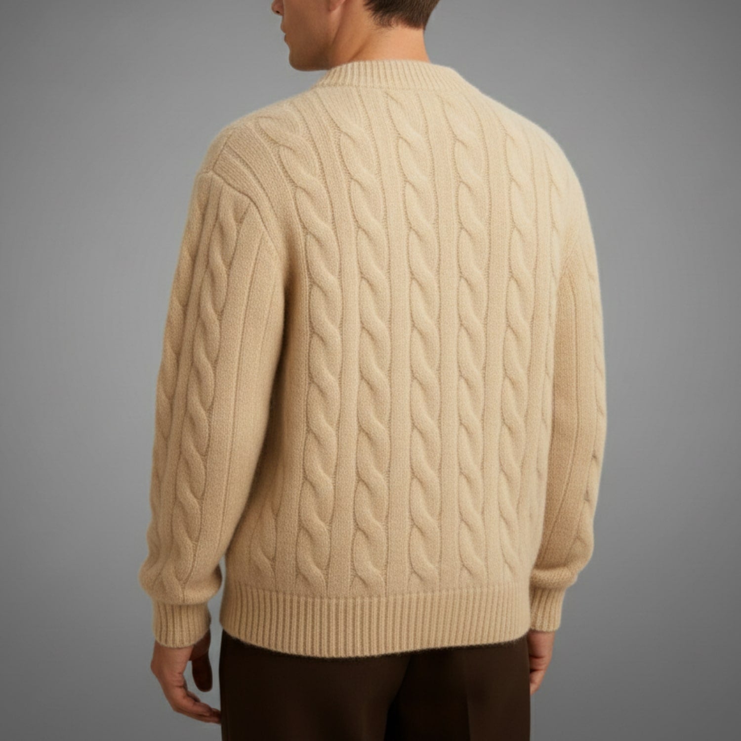 Anton Men’s Cardigan – Cable Knit Cardigan with Classic Button-Up Style