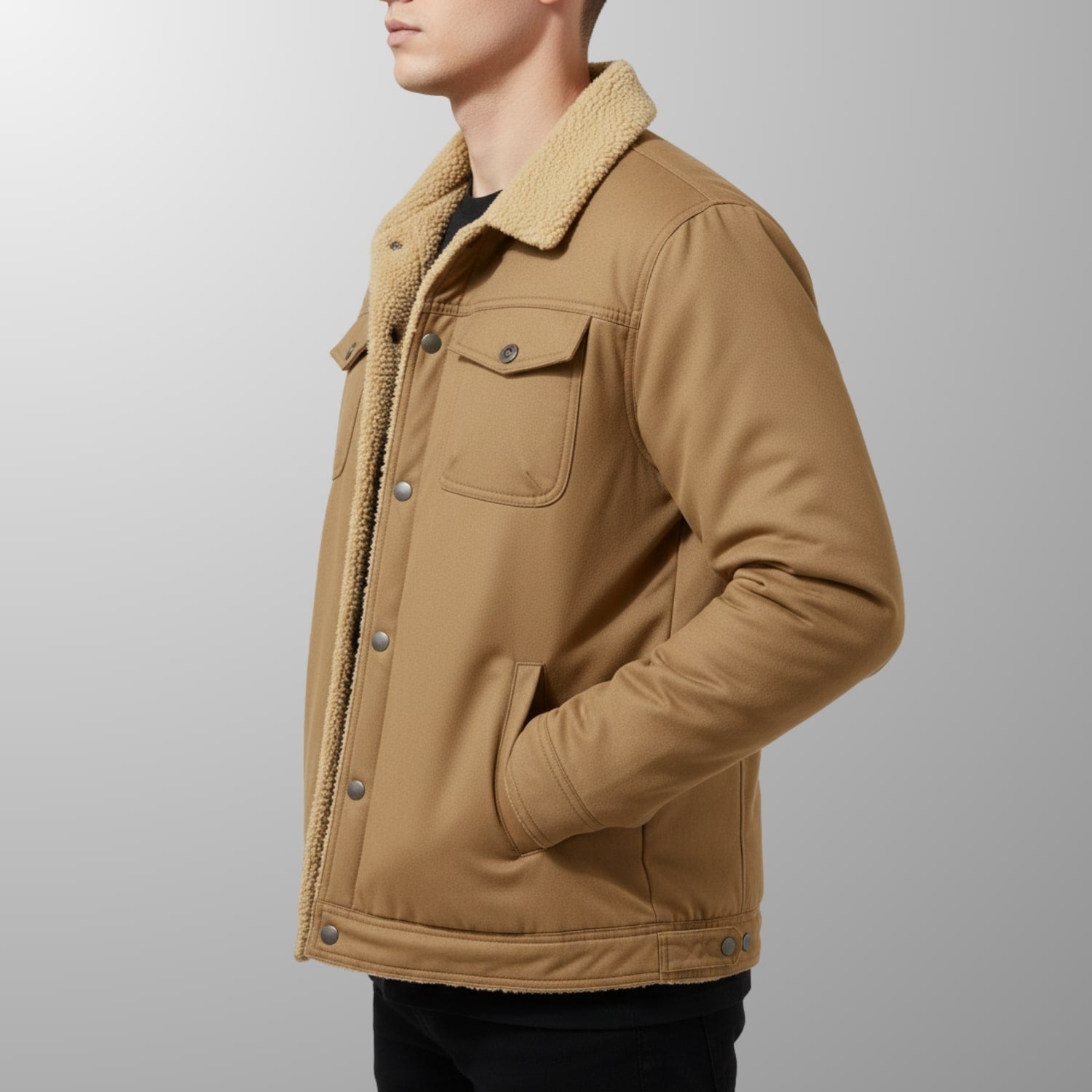 Lucien Men’s Fleece Bomber Jacket – Soft Fleece Zip Jacket with Classic Bomber Design