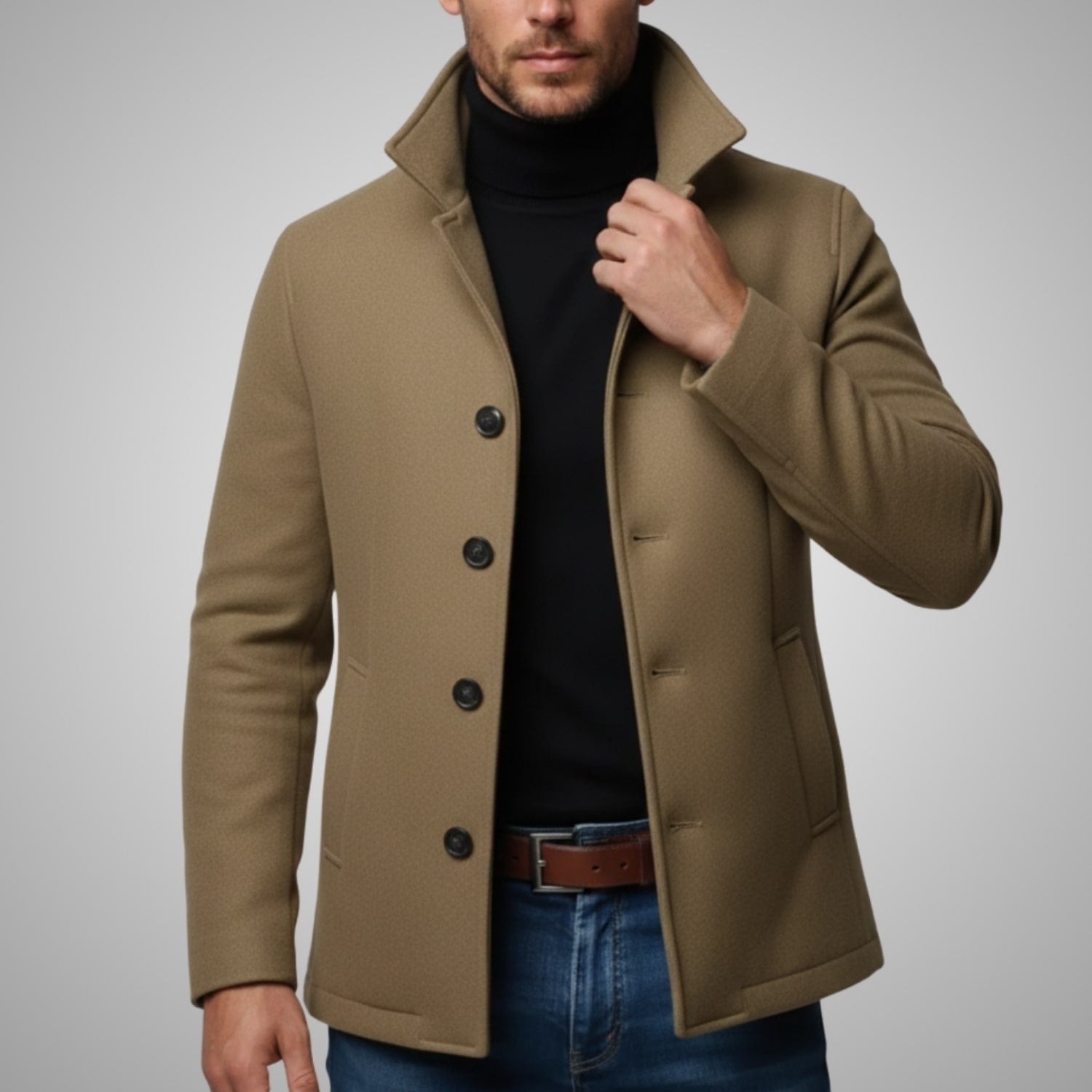 Berk Men’s Wool Jacket – Tailored Premium Wool Blend Coat for Cold Weather