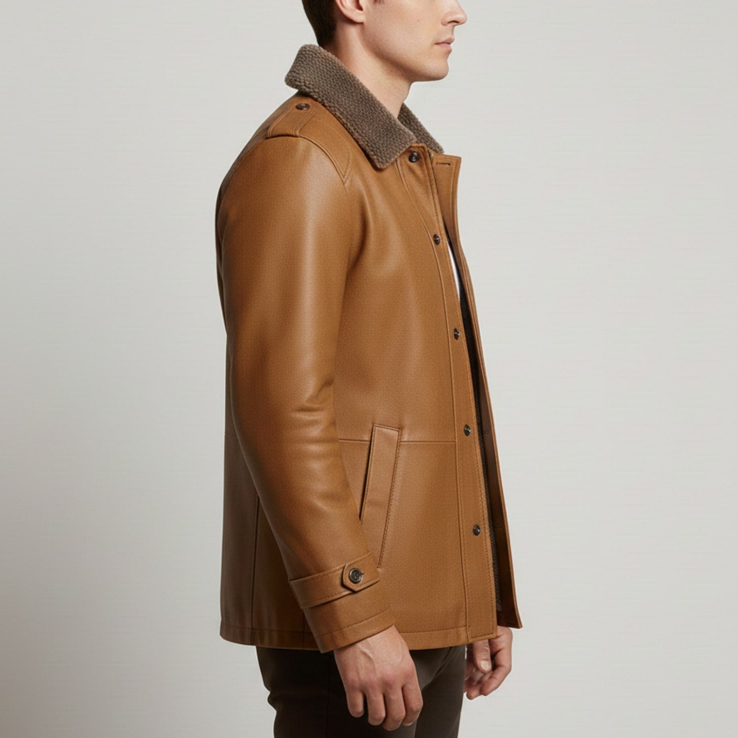 Erik Men’s Suede Jacket – Vintage Suede Overcoat with Merino Wool Lining