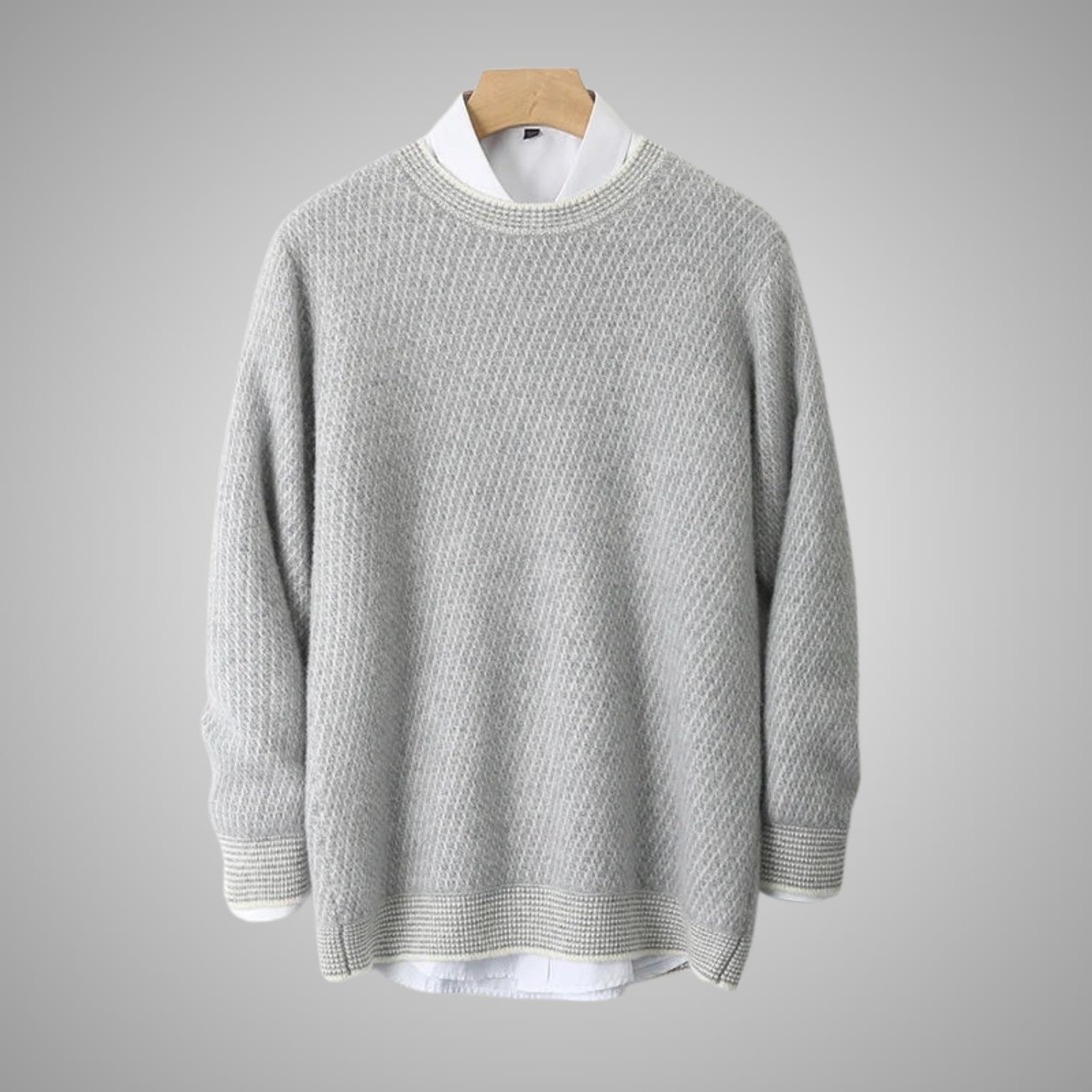 Gavin Men’s Knit Sweater – Soft Ribbed Crewneck Pullover