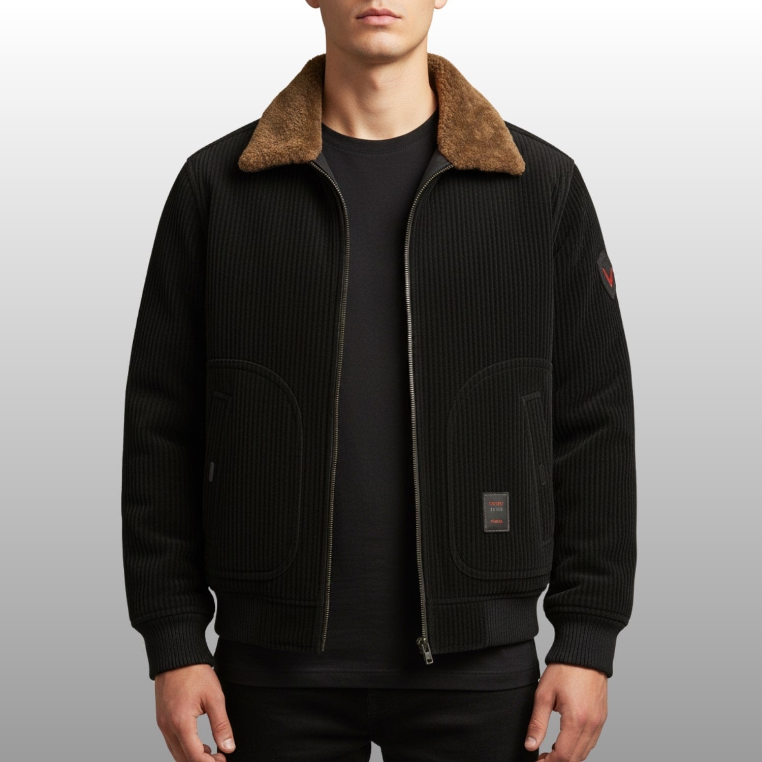 Simon Men's Corduroy Jacket – Heavyweight Sherpa-Lined Jacket with Bomber Fit
