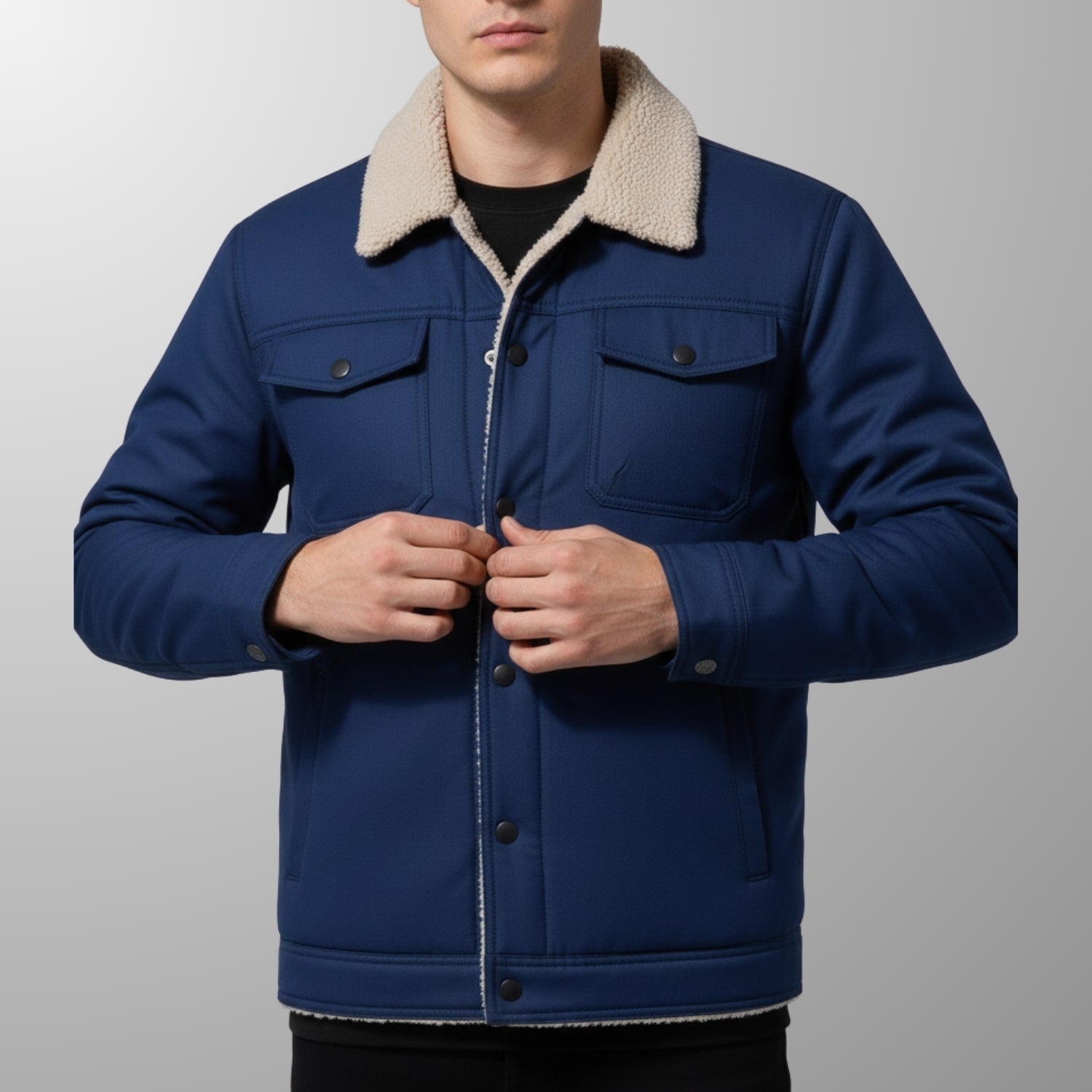 Lucien Men’s Fleece Bomber Jacket – Soft Fleece Zip Jacket with Classic Bomber Design
