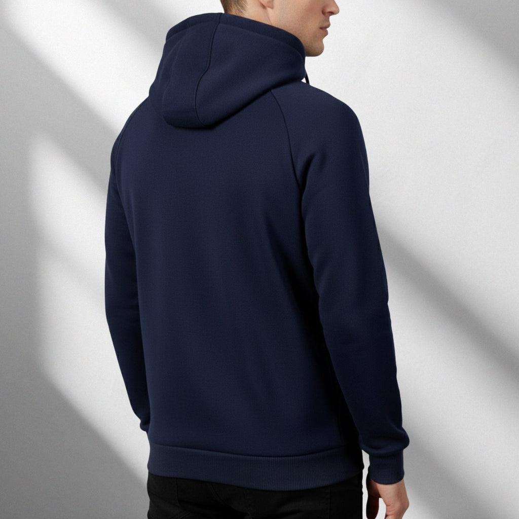 Adem Men's Zip-Up Hoodie – Heavyweight Cotton Blend Pullover with Multi-Pocket Design