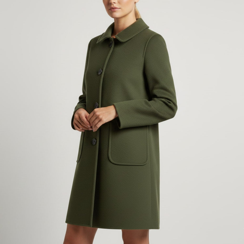 Léonie Women’s Wool Coat – Virgin Wool Overcoat with Tailored Straight Cut