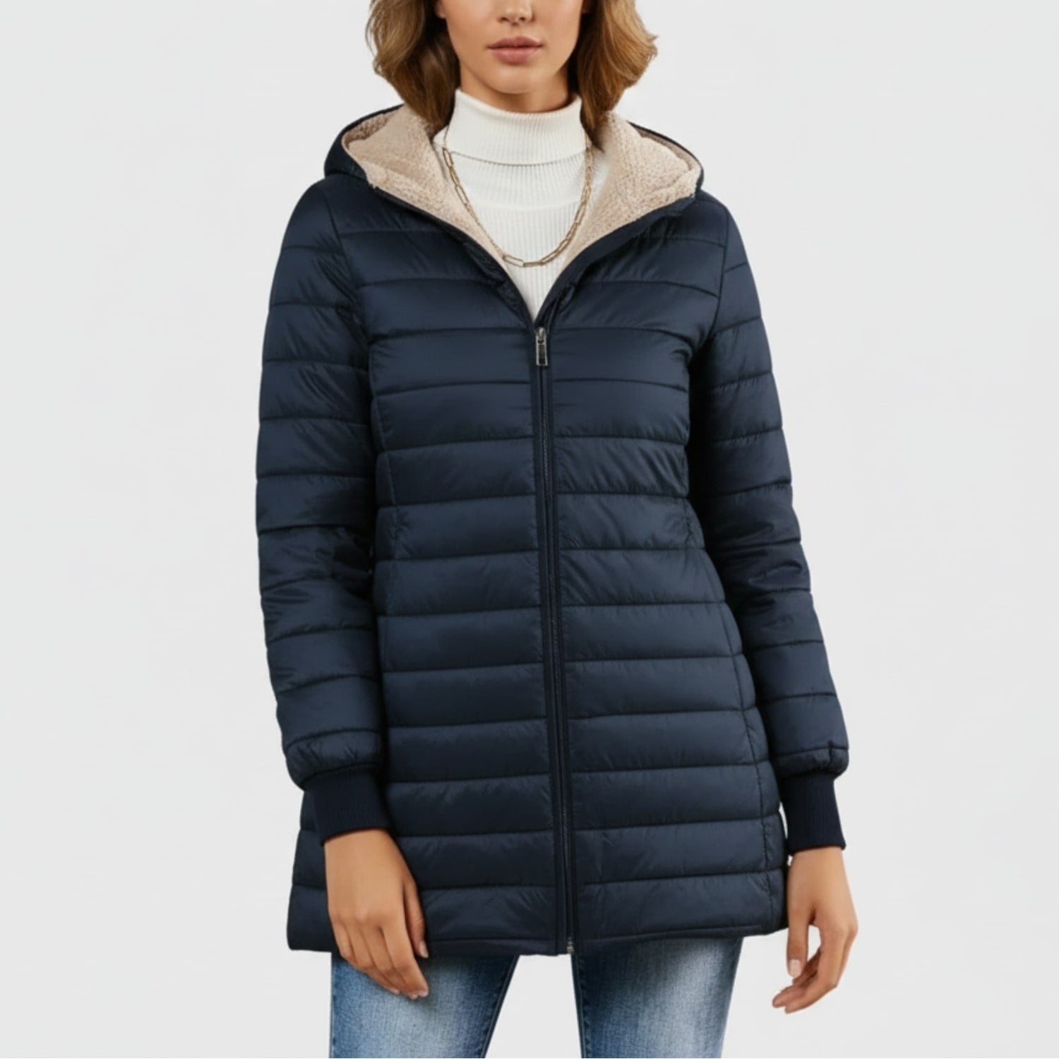Anastasia Women’s Puffer Jacket – Long Waterproof Quilted Coat for Winter Warmth