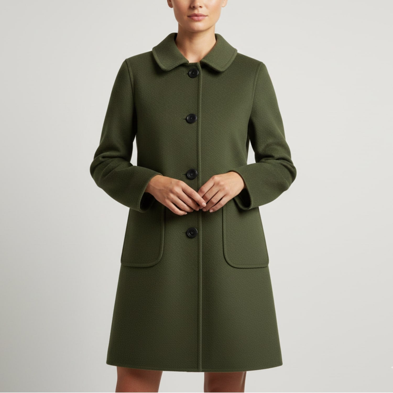Léonie Women’s Wool Coat – Virgin Wool Overcoat with Tailored Straight Cut