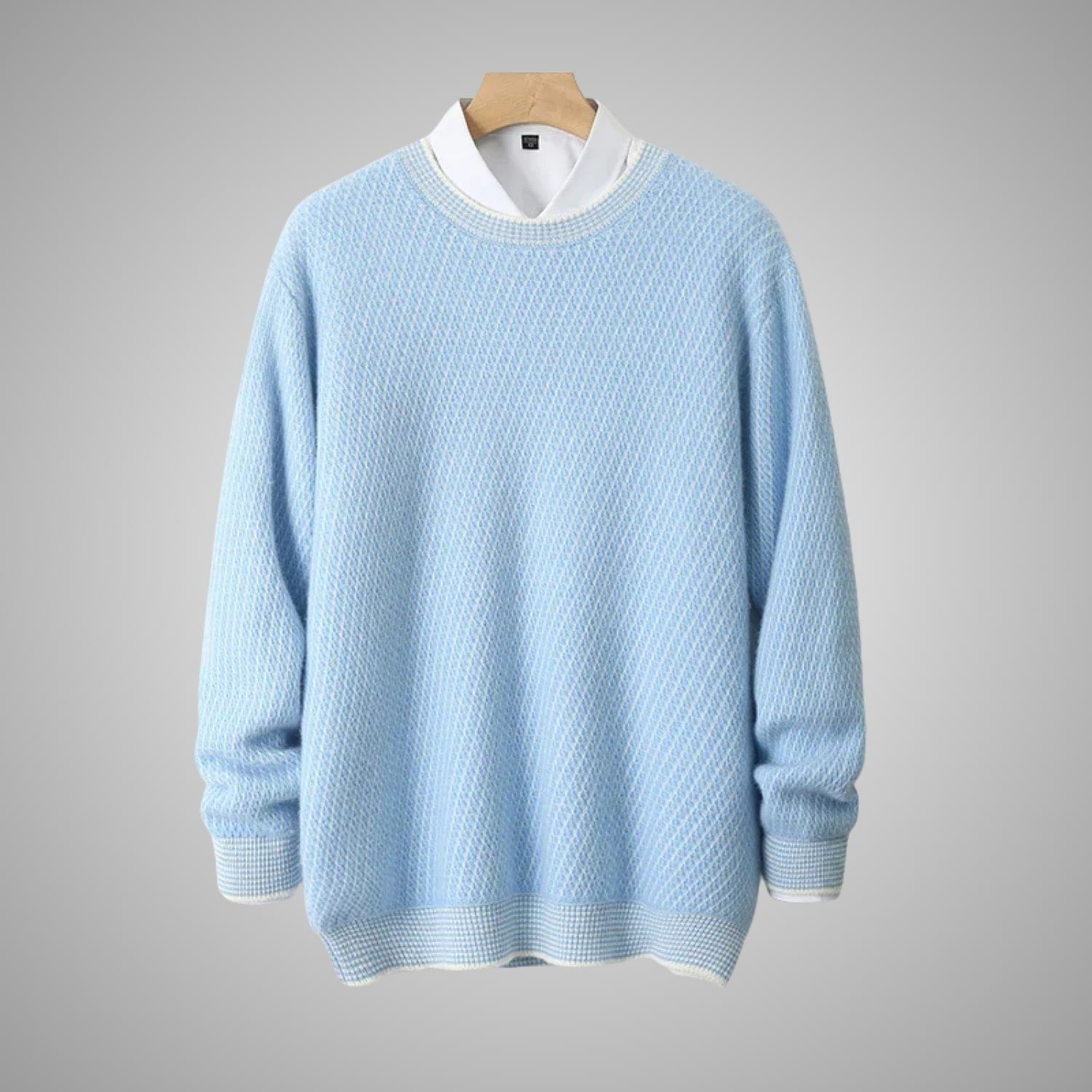 Gavin Men’s Knit Sweater – Soft Ribbed Crewneck Pullover