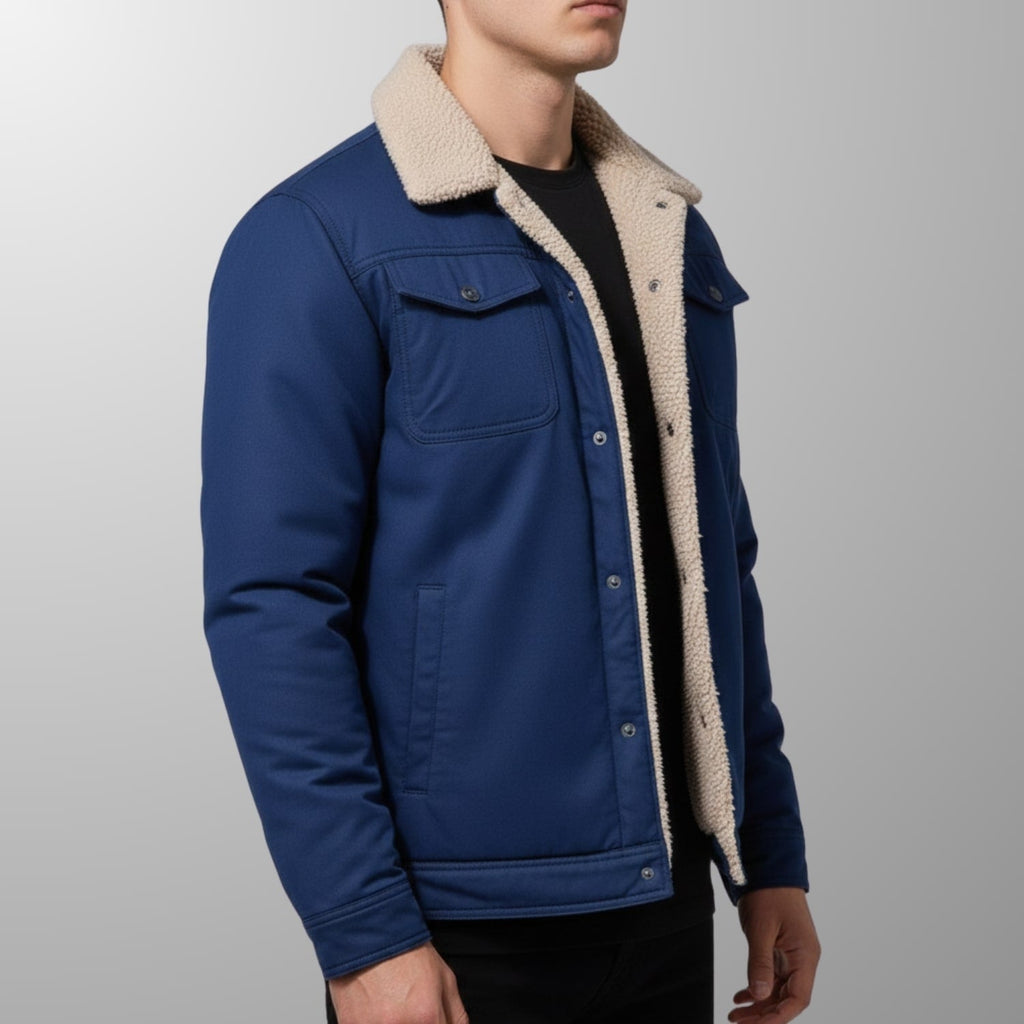 Lucien Men’s Fleece Bomber Jacket – Soft Fleece Zip Jacket with Classic Bomber Design