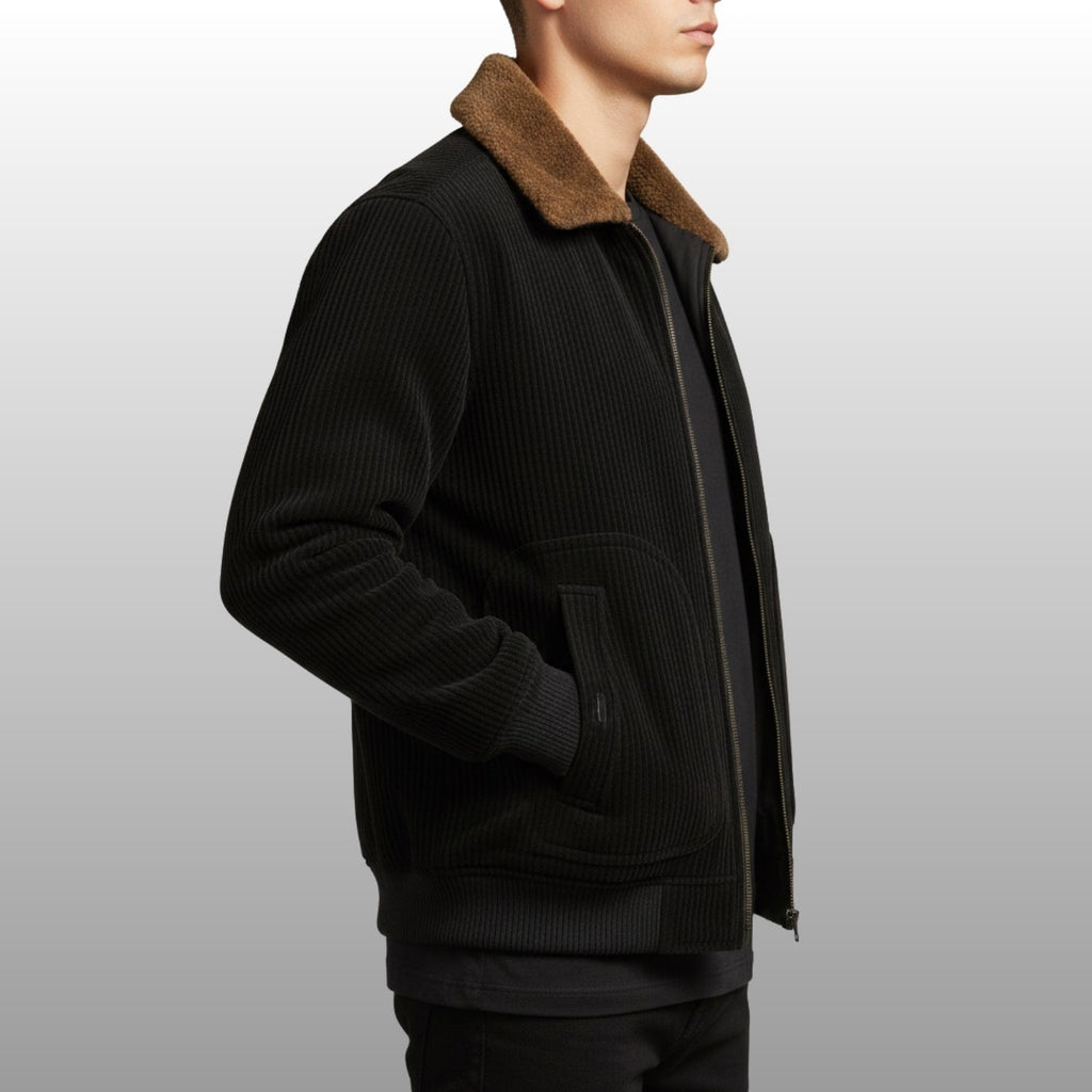 Simon Men's Corduroy Jacket – Heavyweight Sherpa-Lined Jacket with Bomber Fit