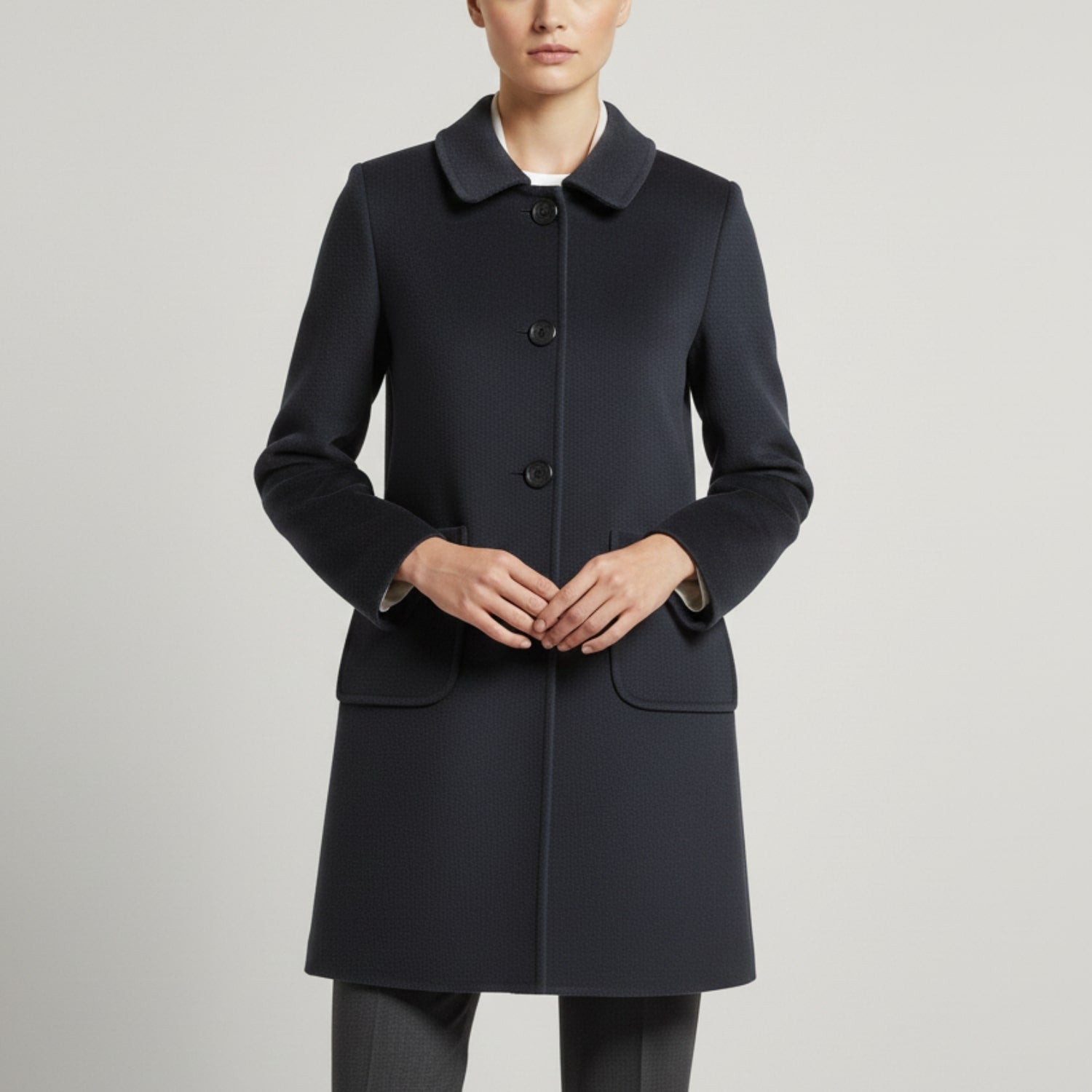 Léonie Women’s Wool Coat – Virgin Wool Overcoat with Tailored Straight Cut