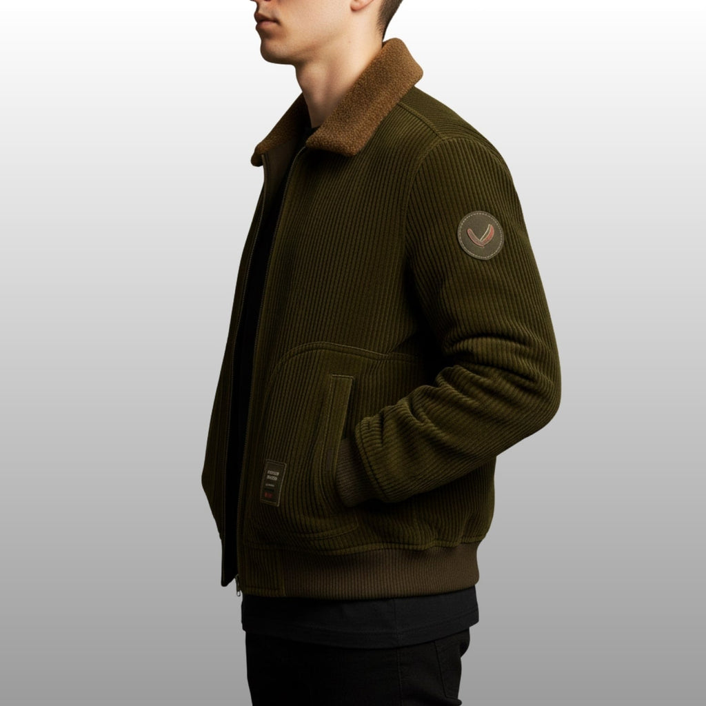Simon Men's Corduroy Jacket – Heavyweight Sherpa-Lined Jacket with Bomber Fit