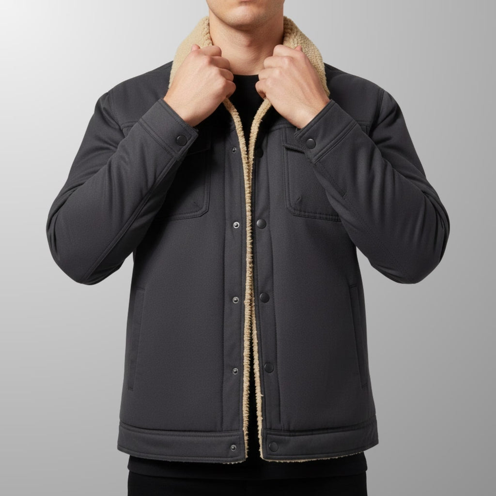 Lucien Men’s Fleece Bomber Jacket – Soft Fleece Zip Jacket with Classic Bomber Design