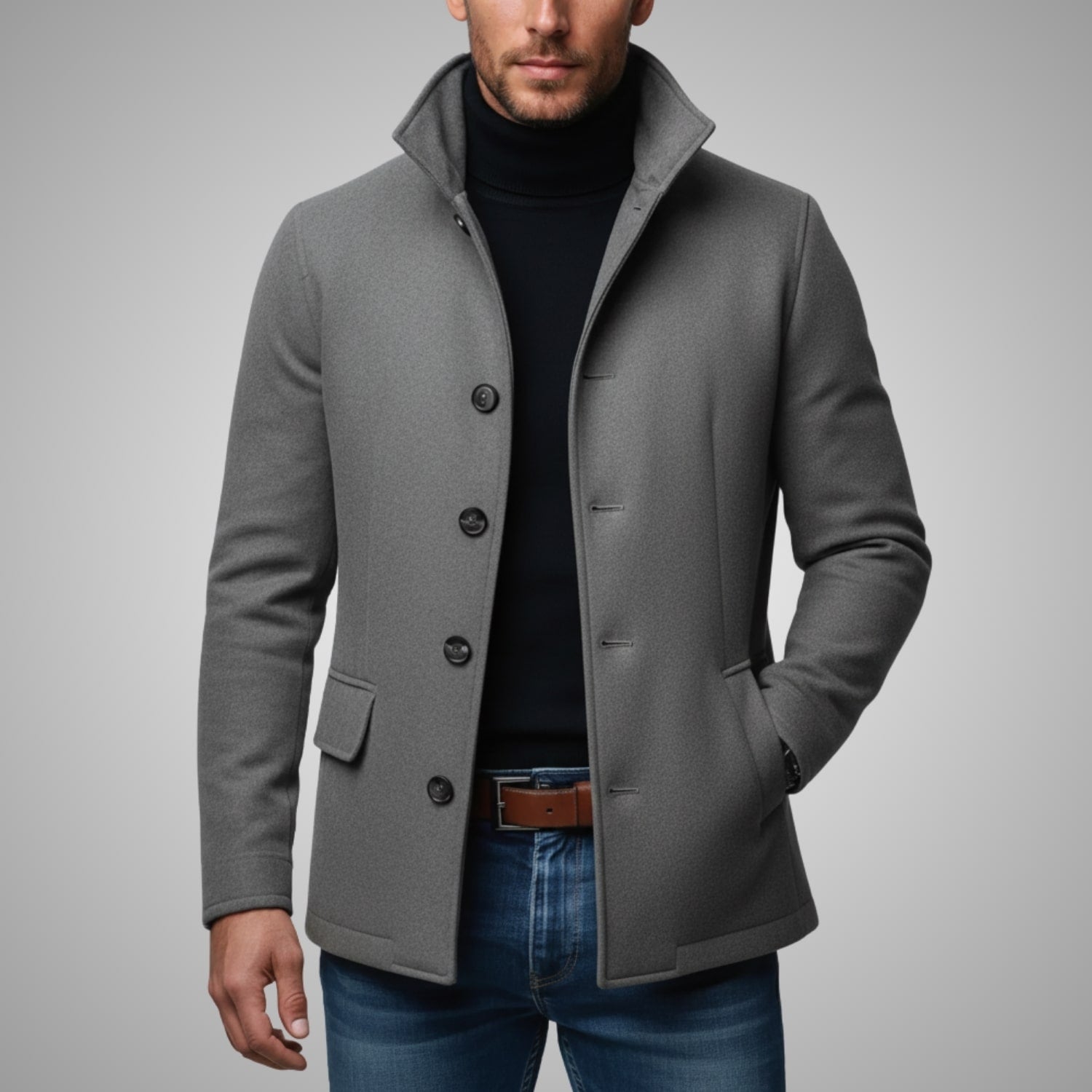 Berk Men’s Wool Jacket – Tailored Premium Wool Blend Coat for Cold Weather