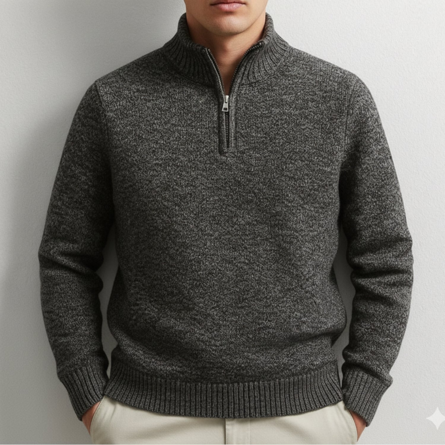 Jonas Men’s Quarter-Zip Sweater – Cotton Knit Pullover for Layered Comfort