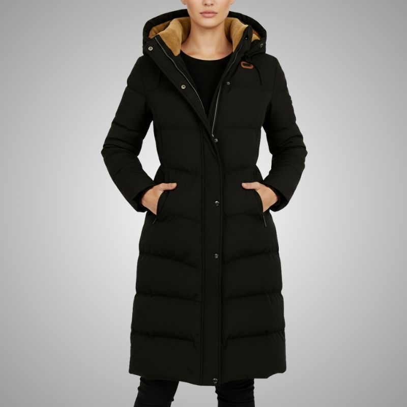 Adriana Women’s Winter Coat – Long Hooded Winter Jacket with Plush Lining
