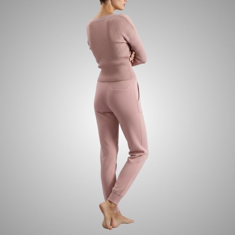 Anna Women's Loungewear Set – Soft Cotton-Blend Sweater Co-Ord with Tapered Joggers