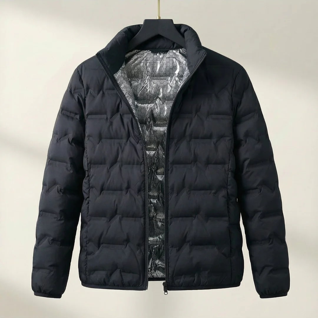 Giacomo Men’s Quilted Puffer Jacket – Lightweight Cotton-Padded Zip-Up Jacket