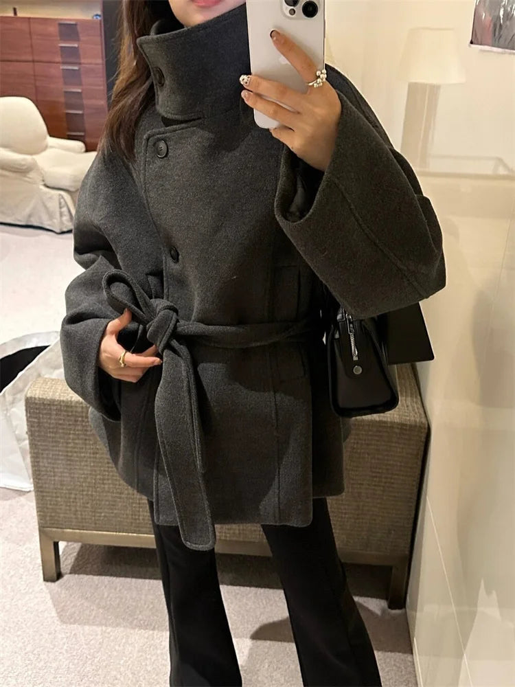 Paloma | Women’s Winter Textured High Collar Coat