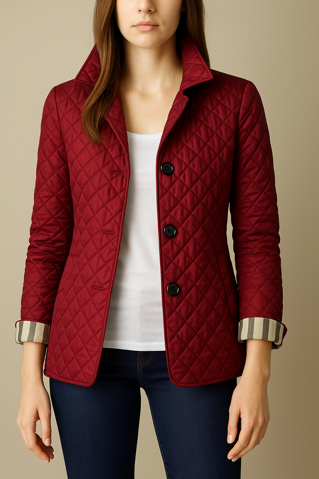 Liv Women’s Quilted Coat – Button-Up Winter Jacket for Office & Streetwear