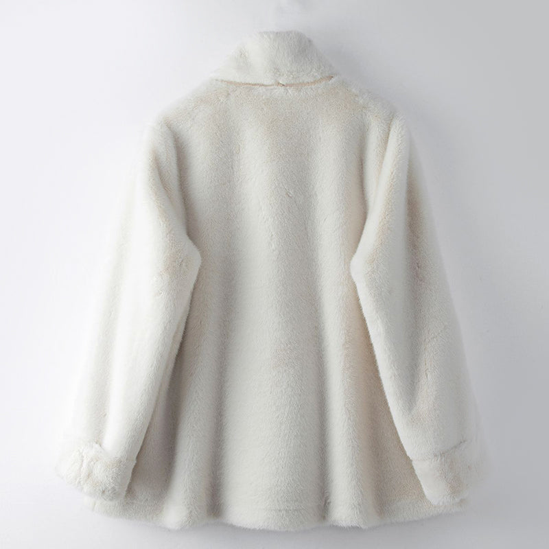 Elin Women’s Faux Fur Coat – Mid-Length Winter Jacket