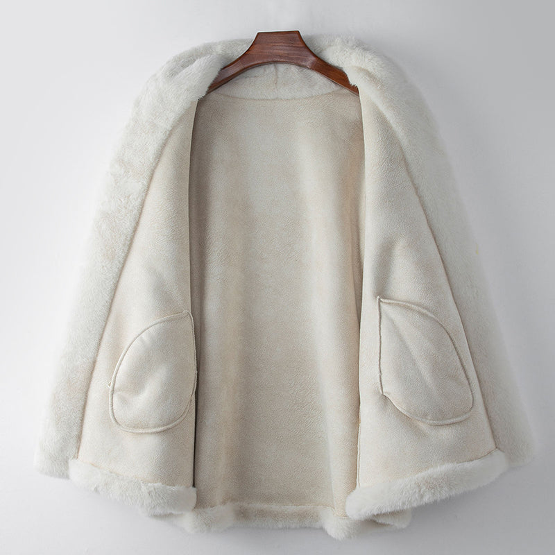 Elin Women’s Faux Fur Coat – Mid-Length Winter Jacket
