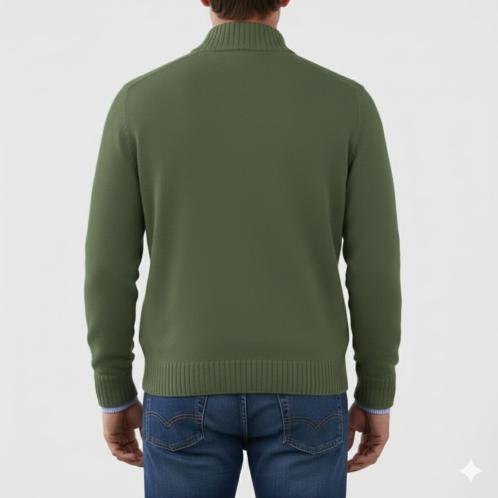 Lars Men’s Half-Zip Sweater – Soft Knit Pullover with Ribbed Details & Tailored Fit