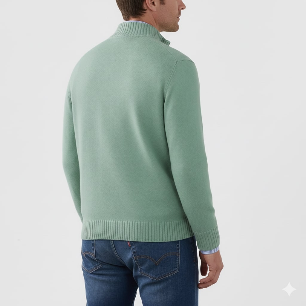 Lars Men’s Half-Zip Sweater – Soft Knit Pullover with Ribbed Details & Tailored Fit