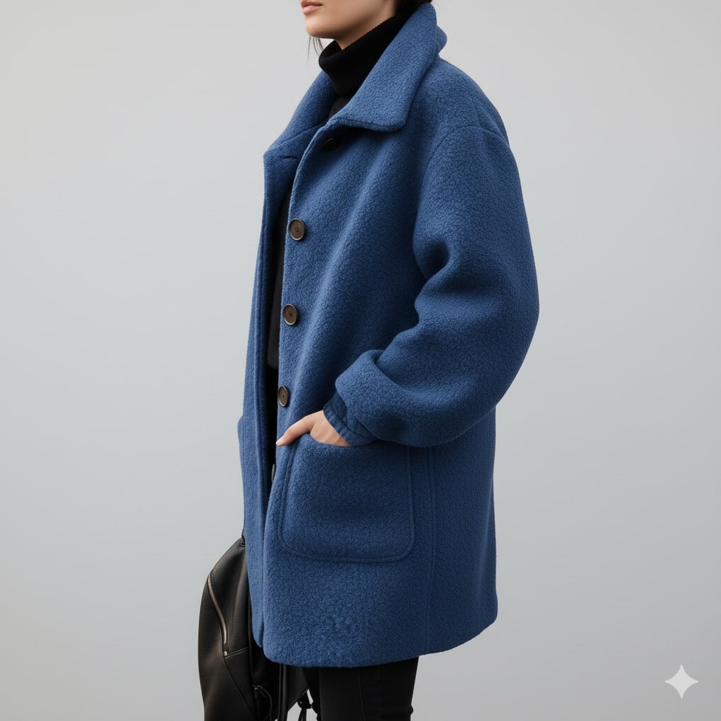 Seda Women’s Fleece Jacket – Soft Wool-Blend Vintage Winter Coat