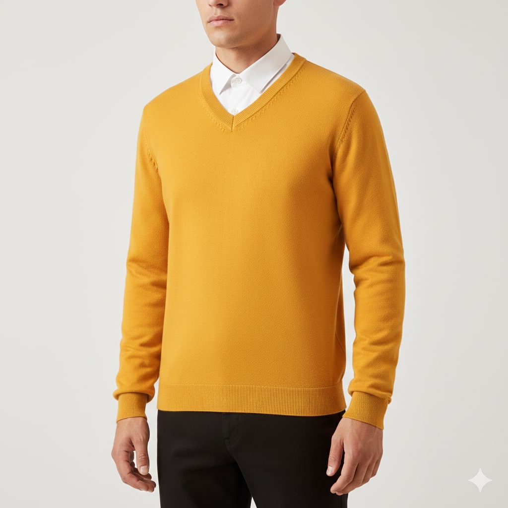 Onur Men’s Knit Sweater – Lightweight V-Neck Pullover