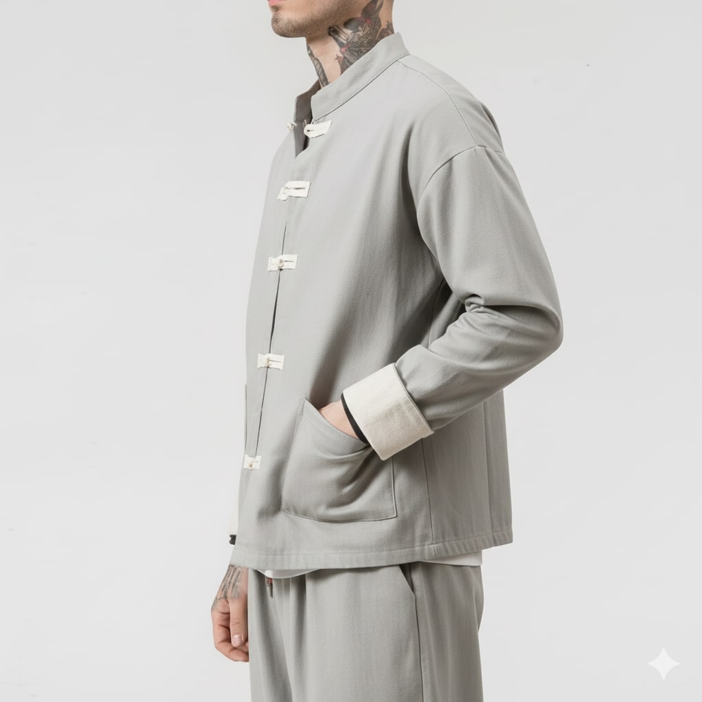 Axel Men’s Lightweight Jacket – Soft Cotton Jacket with Knot-Button Closure