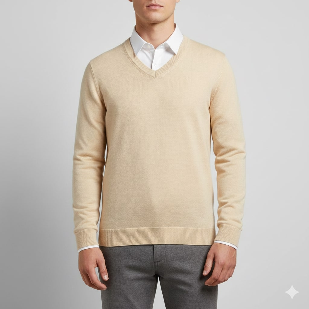 Onur Men’s Knit Sweater – Lightweight V-Neck Pullover