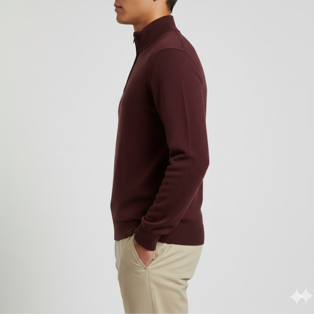 Jonas Men’s Quarter-Zip Sweater – Cotton Knit Pullover for Layered Comfort