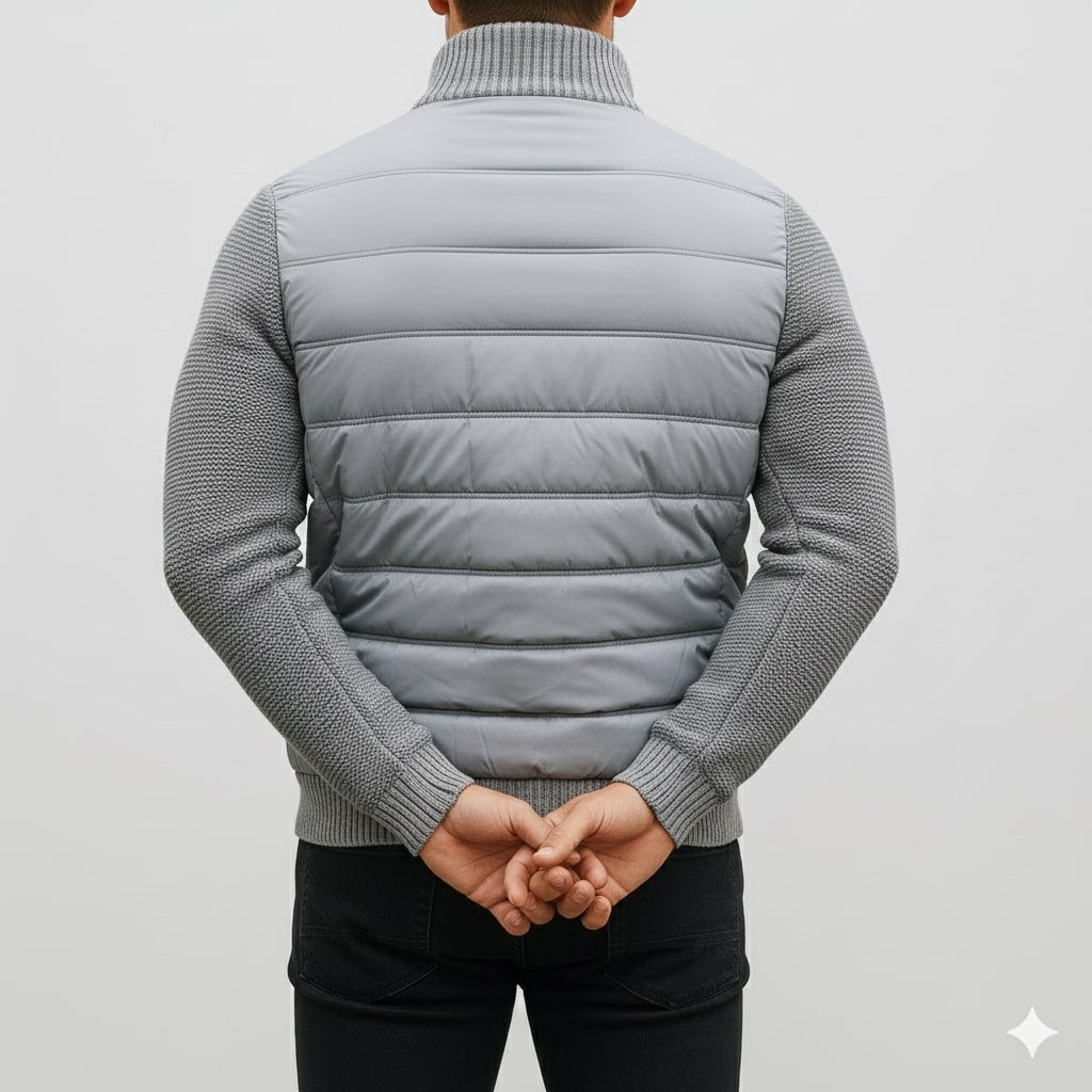 Magnus Men’s Fleece Jacket – Knit Sleeve Hybrid Zip-Up Lightweight Jacket