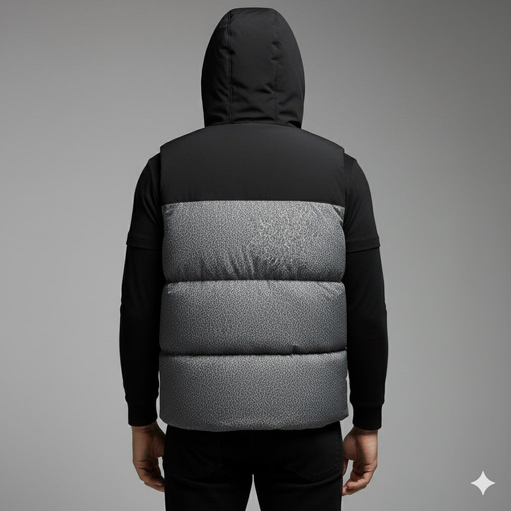 Theo Men's Insulated Vest – Thermal Cotton Layer with Detachable Hood