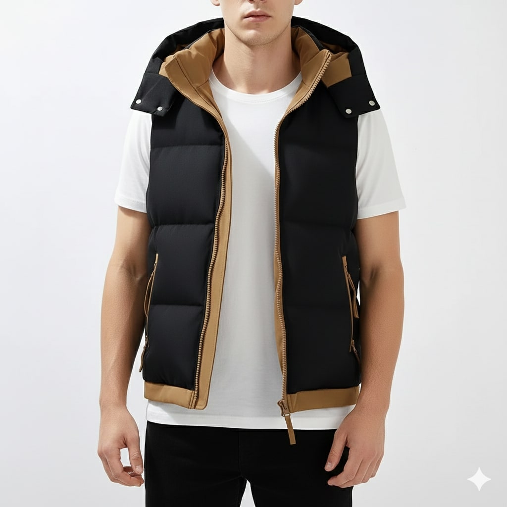 Matej Men’s Puffer Vest – Insulated Lightweight Outerwear with Detachable Hood