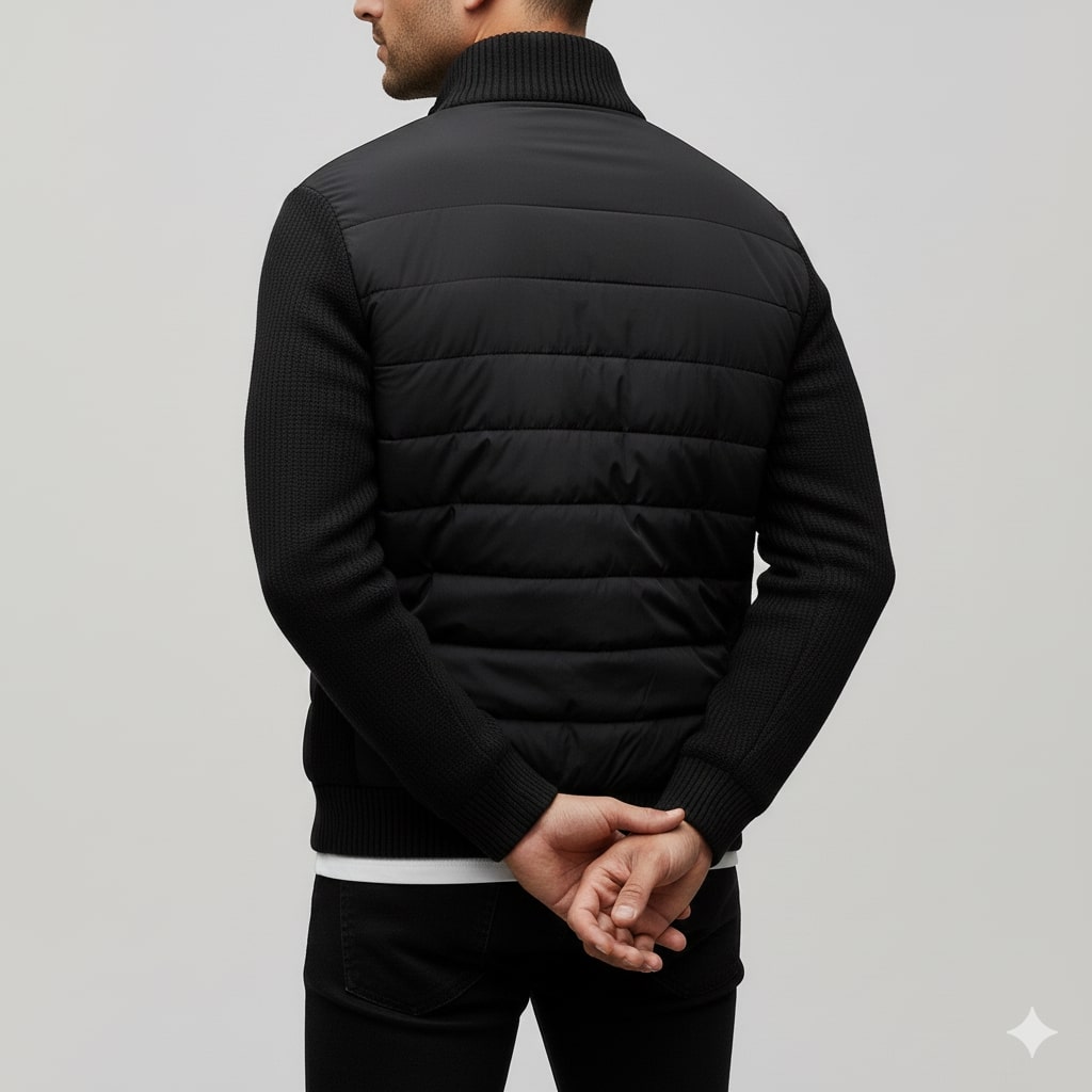 Magnus Men’s Fleece Jacket – Knit Sleeve Hybrid Zip-Up Lightweight Jacket