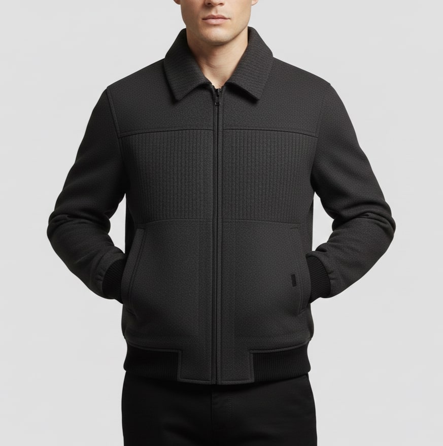 Aurelien Men’s Fleece Jacket – Weatherproof Jacket with Textured Finish