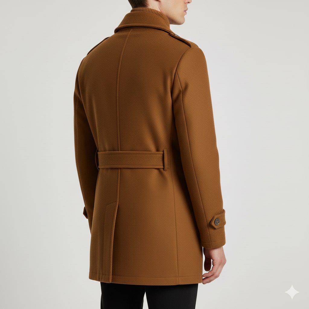 Orlando Men’s Wool Jacket – Wool Winter Coat with Tailored Collar & Utility Pocket