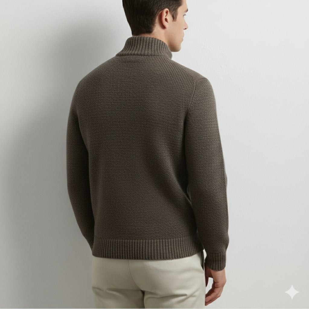 Jonas Men’s Quarter-Zip Sweater – Cotton Knit Pullover for Layered Comfort