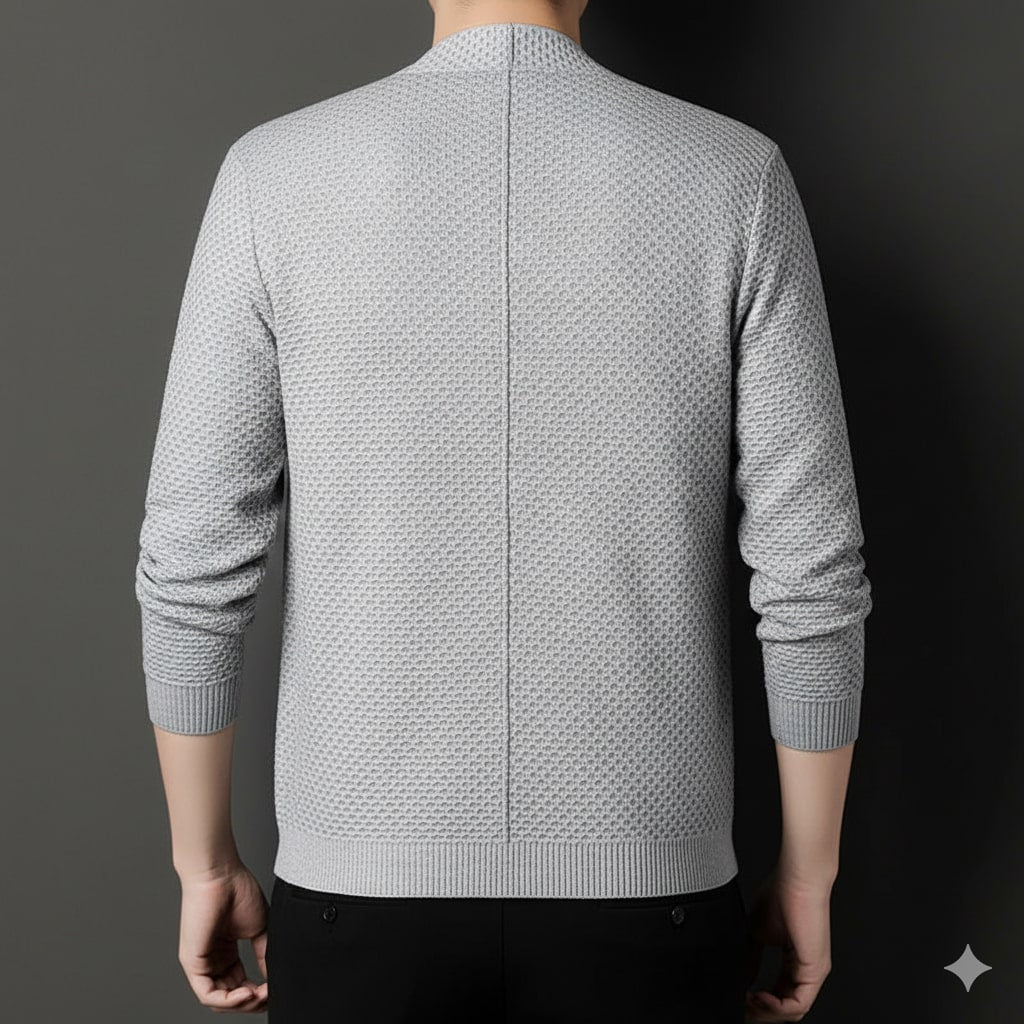 Pablo Men’s Jacquard Knit Cardigan – Soft Touch Embossed Cotton Cardigan