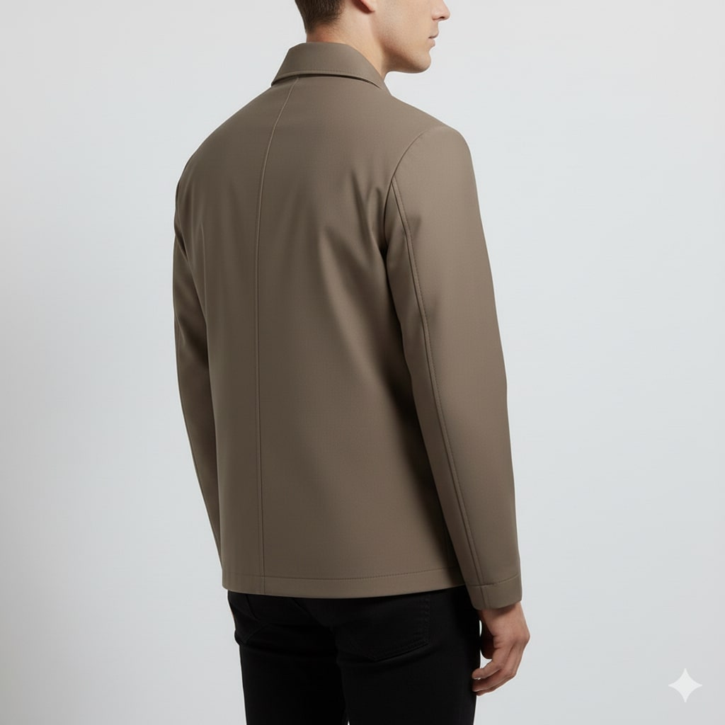 Oscar Men’s Lightweight Jacket – Wrinkle-Free Soft Silk Blend with Sleek Lapel Design