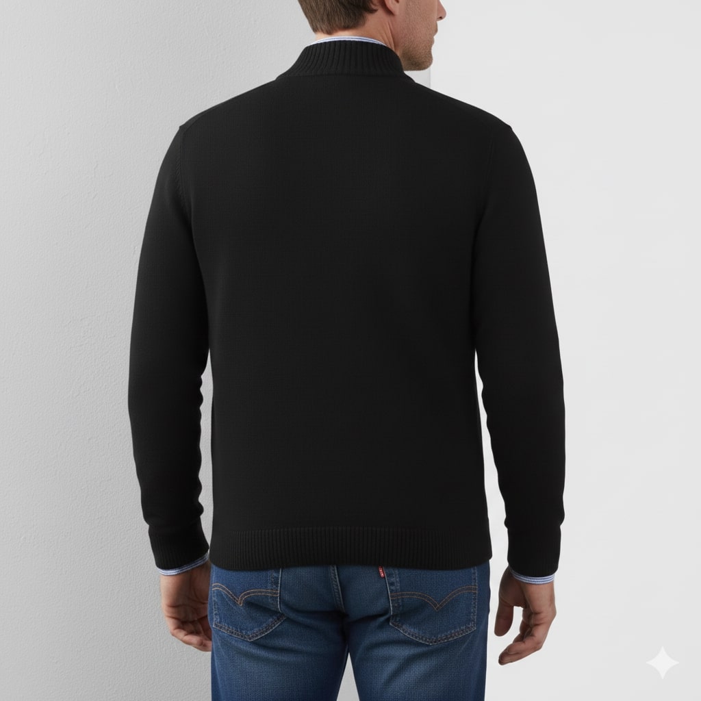 Lars Men’s Half-Zip Sweater – Soft Knit Pullover with Ribbed Details & Tailored Fit