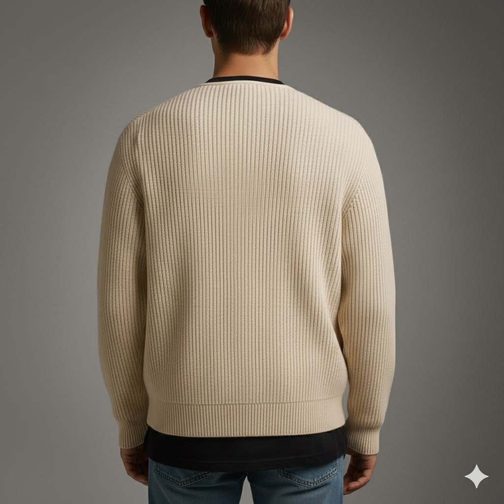 Jayden Men’s Knit Cardigan – Zip Up Sweater with Textured Knit & Patch Pockets