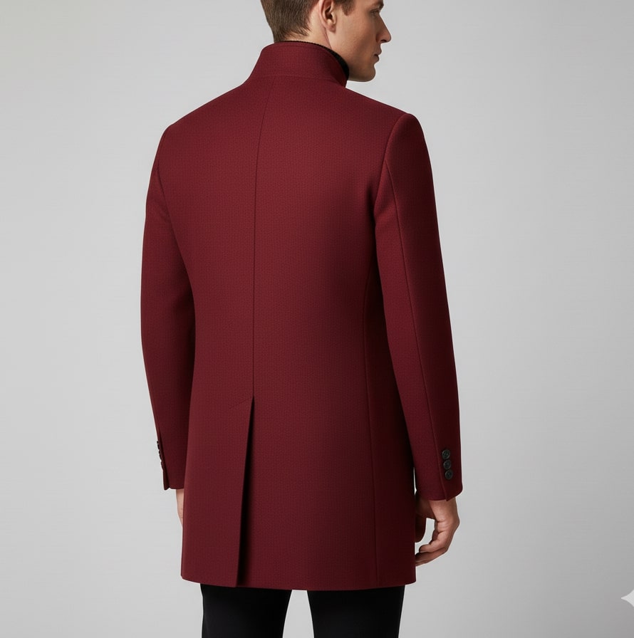 Boris Men’s Wool Coat – Tailored Soft Winter Long Overcoat