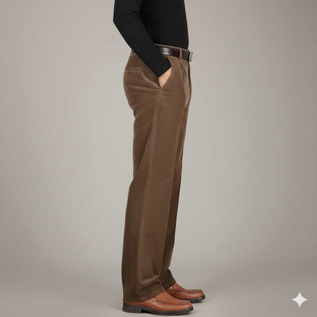 Omar Men’s Corduroy Trousers – Soft Cotton Corduroy Pants with Warm Structured Feel