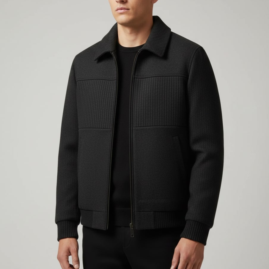 Aurelien Men’s Fleece Jacket – Weatherproof Jacket with Textured Finish