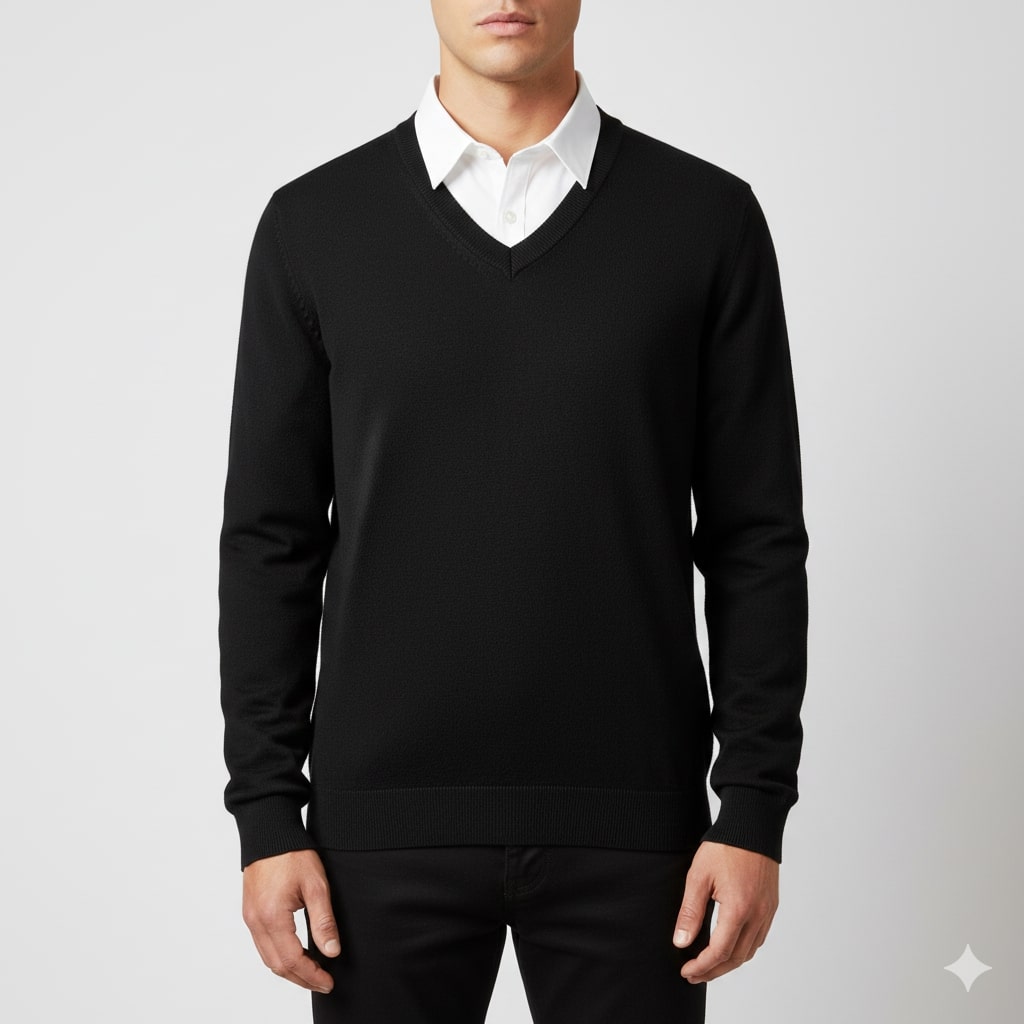 Onur Men’s Knit Sweater – Lightweight V-Neck Pullover